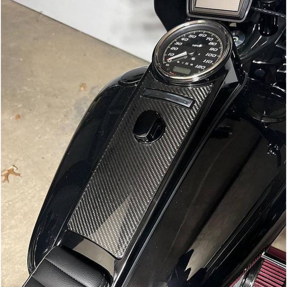 Epoxy Top - Gas Tank Dash Insert 06-07 Harley Streetglide - Gray E Skull Black E - Foto 8